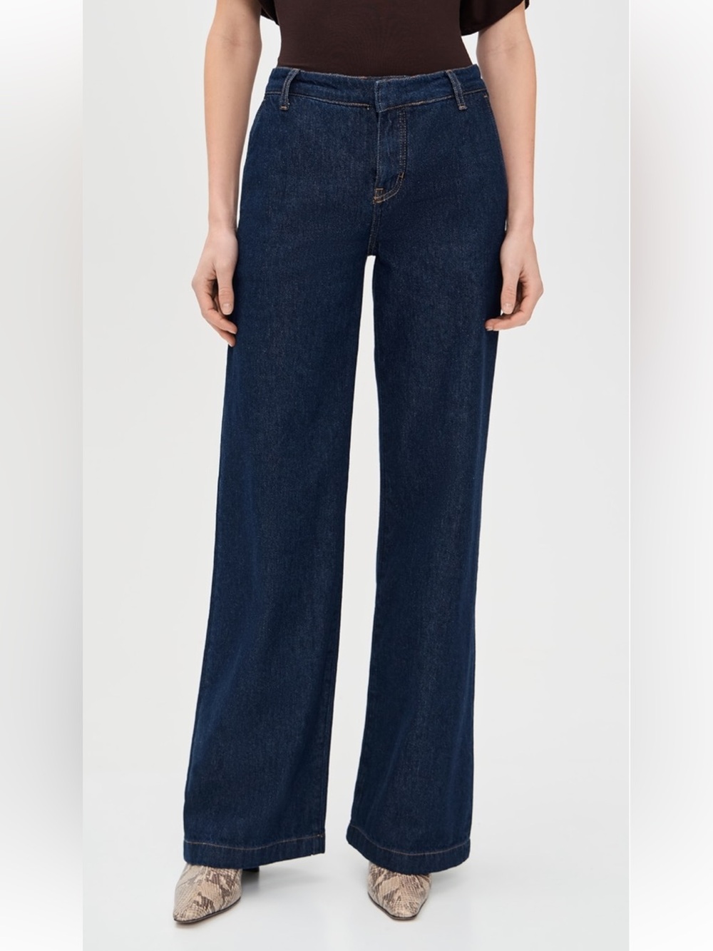 Reformation Elio Low Rise Denim Trousers